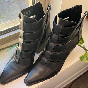 Steve Madden Black Heeled Leather Boots Drifter size 7.5